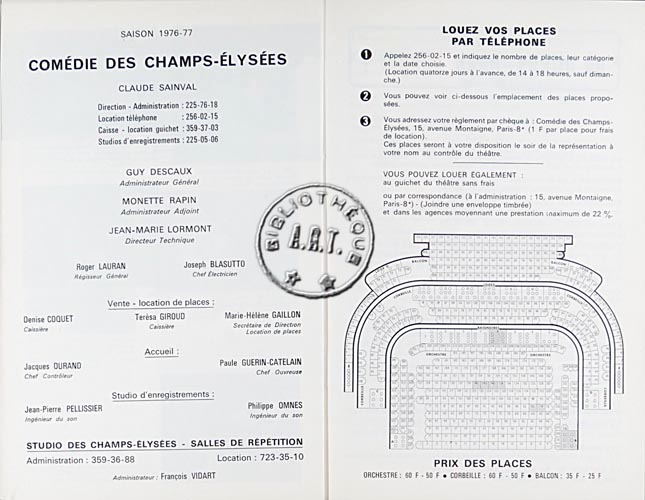 Les programmes de Théatre de l\