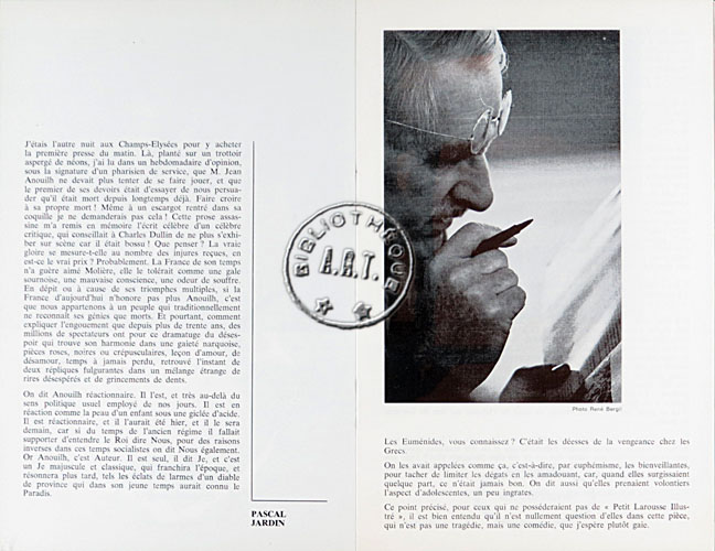 Les programmes de Théatre de l\