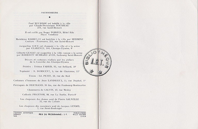 Les programmes de Théatre de l\