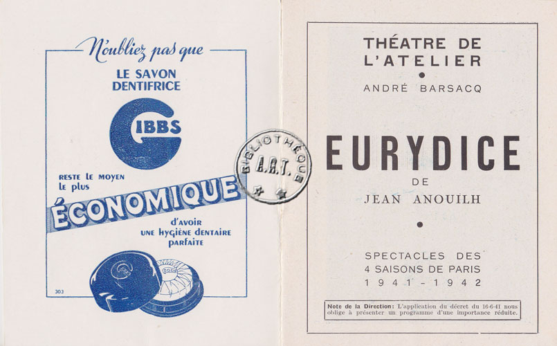 Les programmes de Théatre de l\