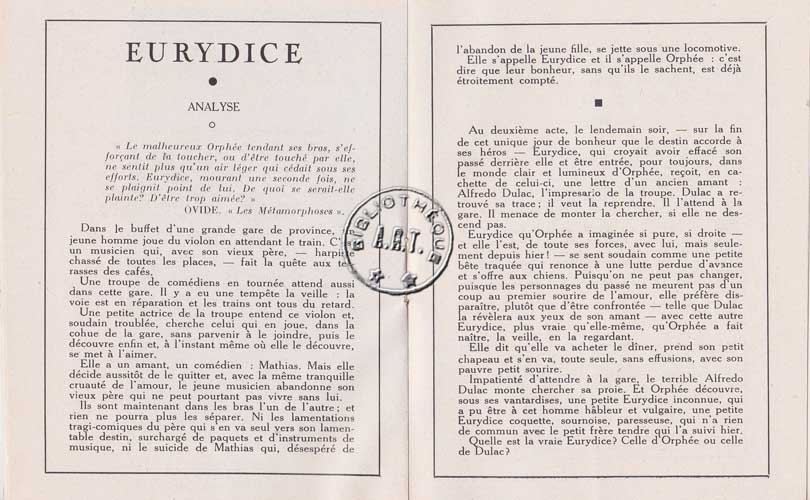 Les programmes de Théatre de l\