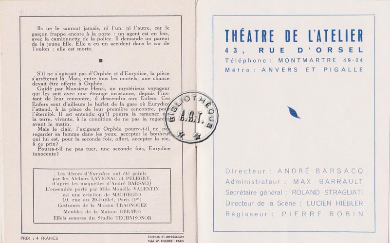 Les programmes de Théatre de l\
