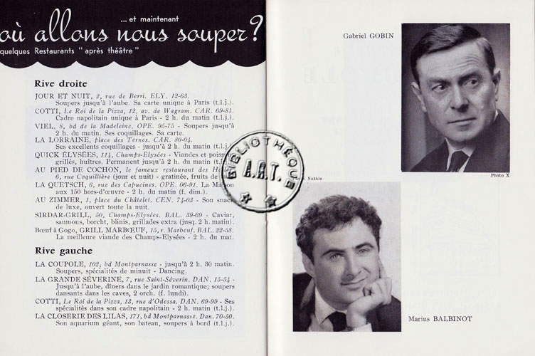 Les programmes de Théatre de l\