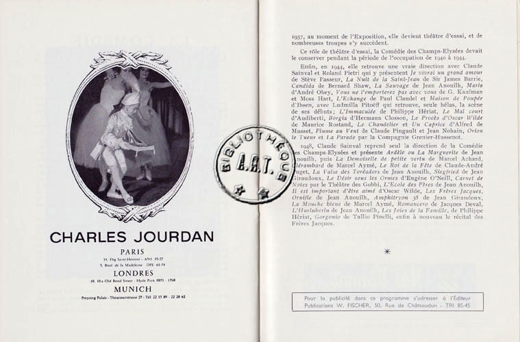 Les programmes de TThéatre de l\