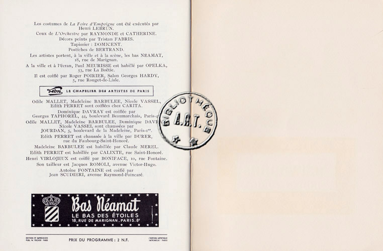 Les programmes de Théatre de l\
