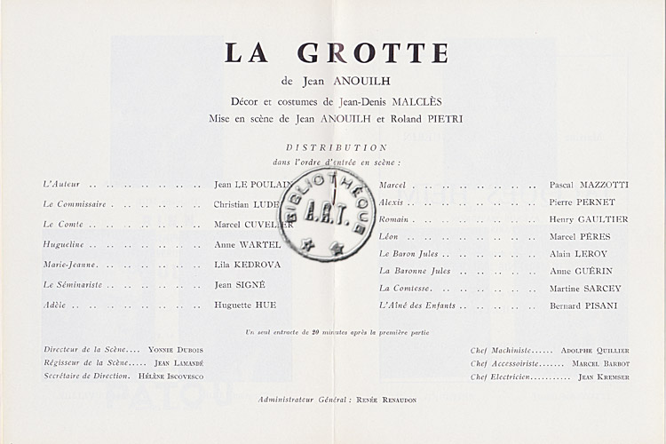 Les programmes de Théatre de l\