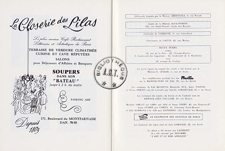Les programmes de Théatre de l\
