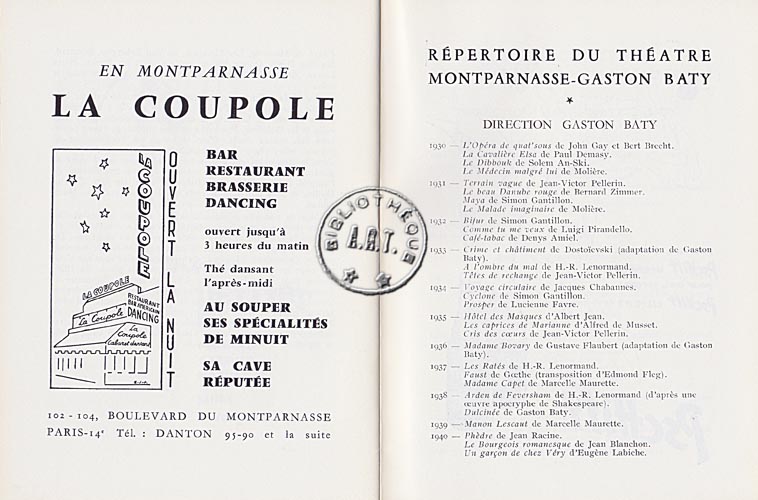 Les programmes de Théatre de l\