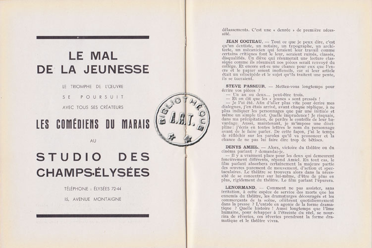Les programmes de Théatre de l\