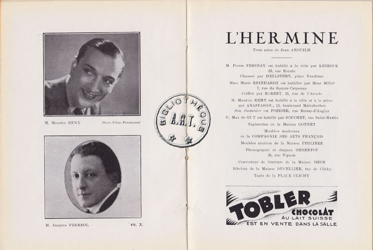Les programmes de Théatre de l\