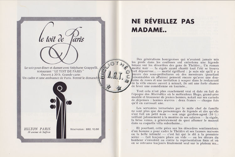 Les programmes de Théatre de l\