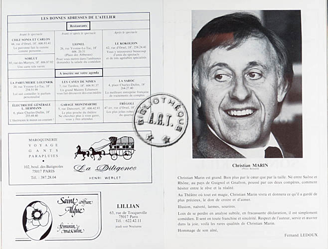 Les programmes de Théatre de l\