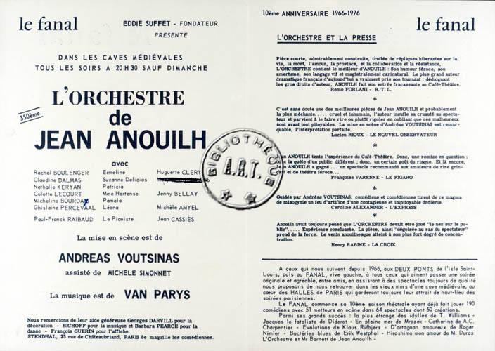 Les programmes de Théatre de l\