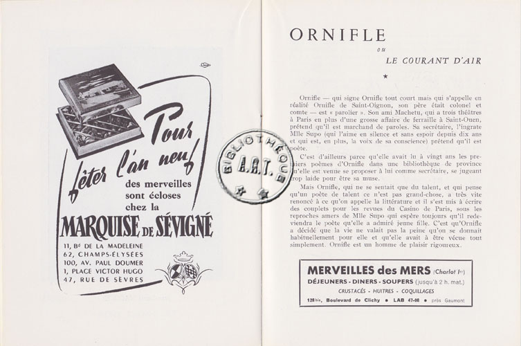 Les programmes de Théatre de l\