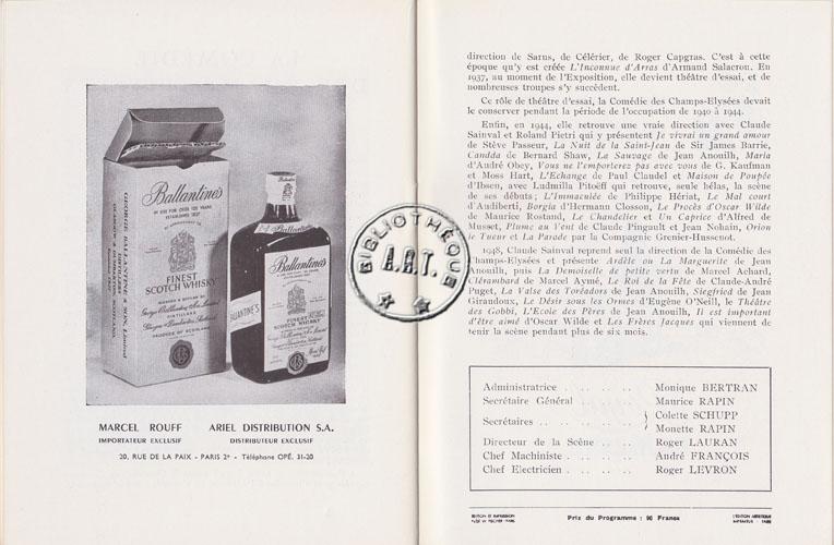 Les programmes de Théatre de l\