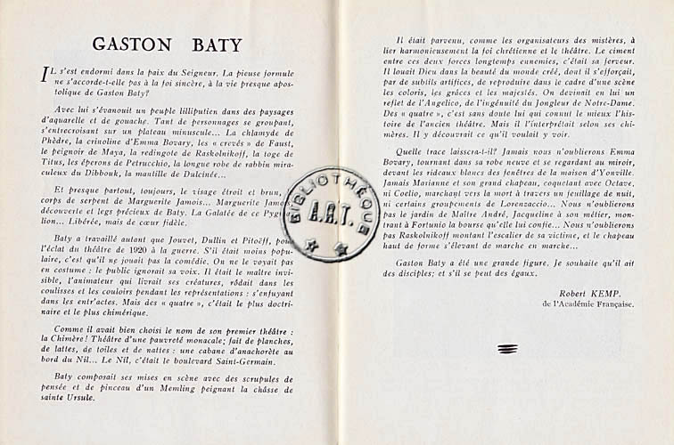 Les programmes de Théatre de l\