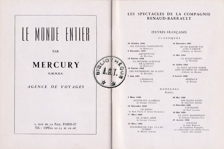 Les programmes de Théatre de l\