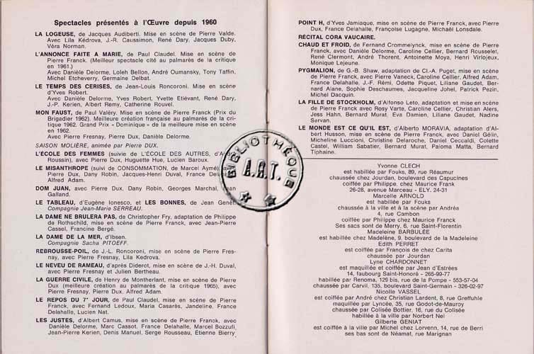 Les programmes de Théatre de l\