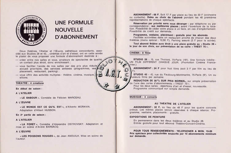 Les programmes de Théatre de l\