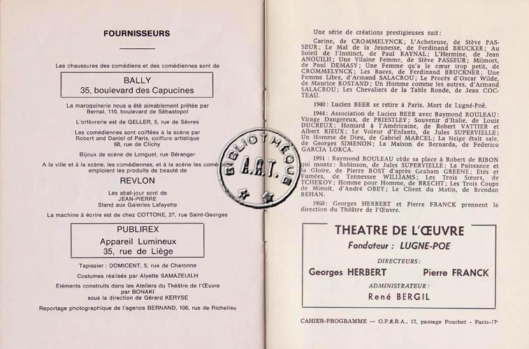 Les programmes de Théatre de l\