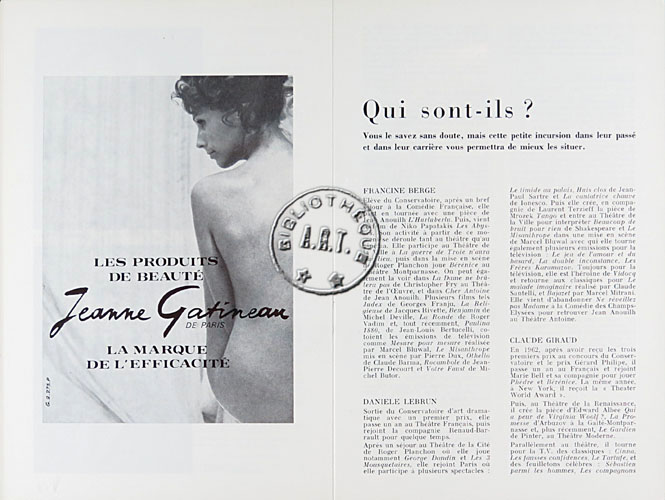 Les programmes de Théatre de l\