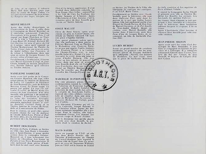 Les programmes de Théatre de l\