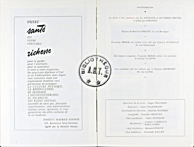 Les programmes de Théatre de l\