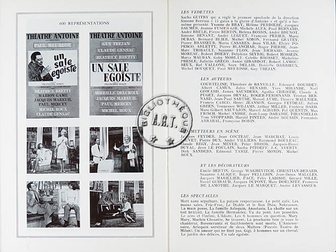 Les programmes de Théatre de l\