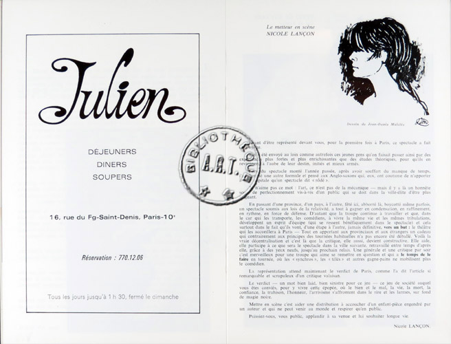 Les programmes de Théatre de l\