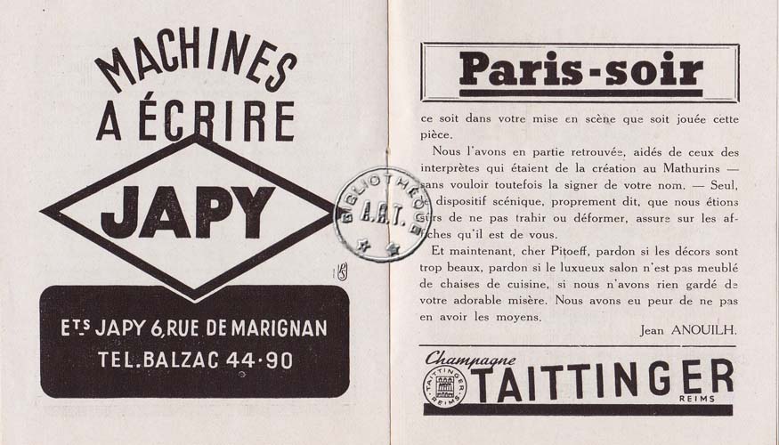 Les programmes de Théatre de l\