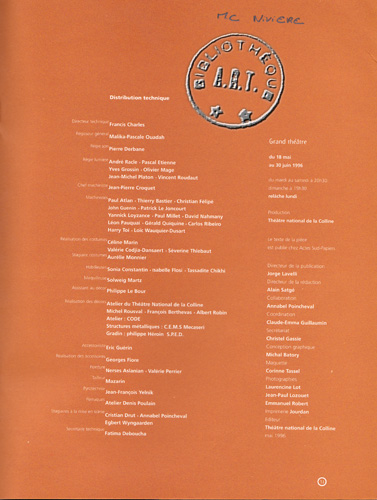 Les programmes de Théatre de l\