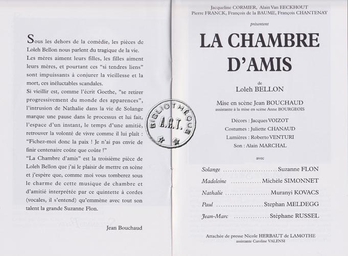 Les programmes de Théatre de l\