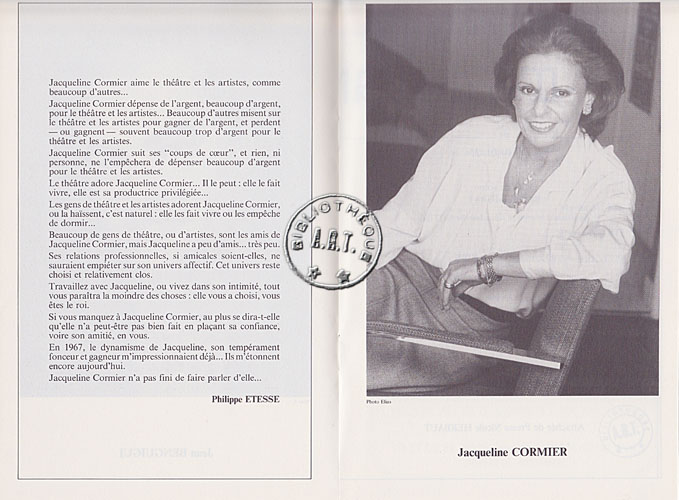 Les programmes de Théatre de l\