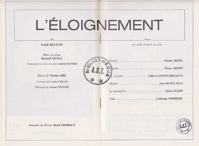 Les programmes de Théatre de l\