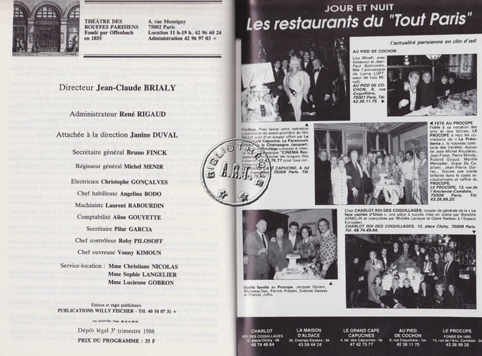 Les programmes de Théatre de l\