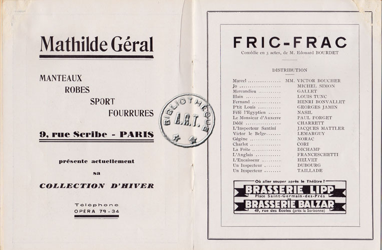 Les programmes de Théatre de l\