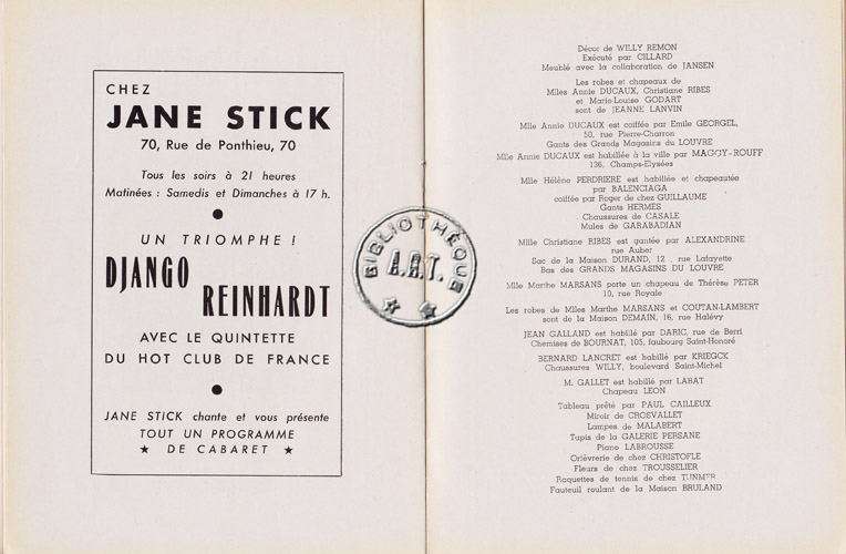 Les programmes de Théatre de l\