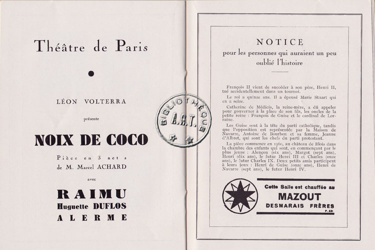 Les programmes de Théatre de l\