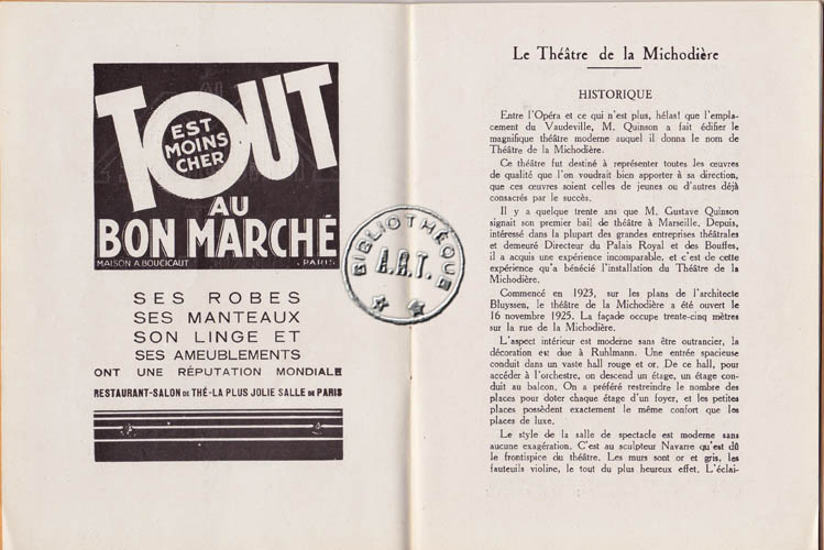 Les programmes de Théatre de l\
