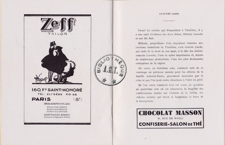 Les programmes de Théatre de l\