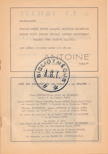 Les programmes de Théatre de l\