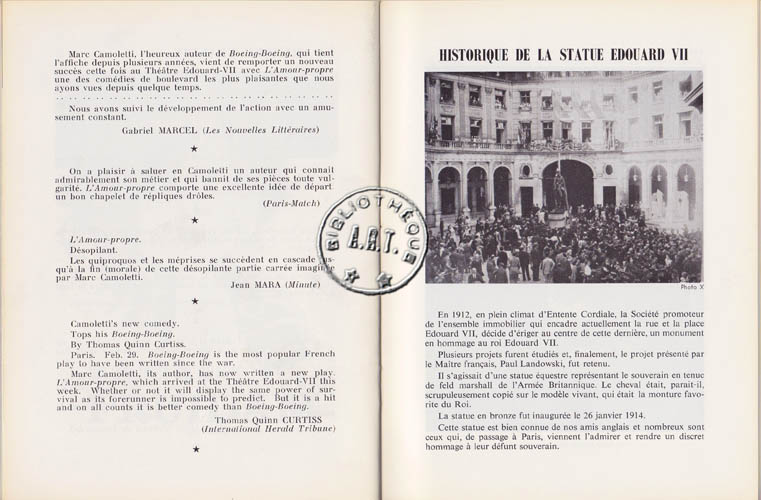 Les programmes de Théatre de l\