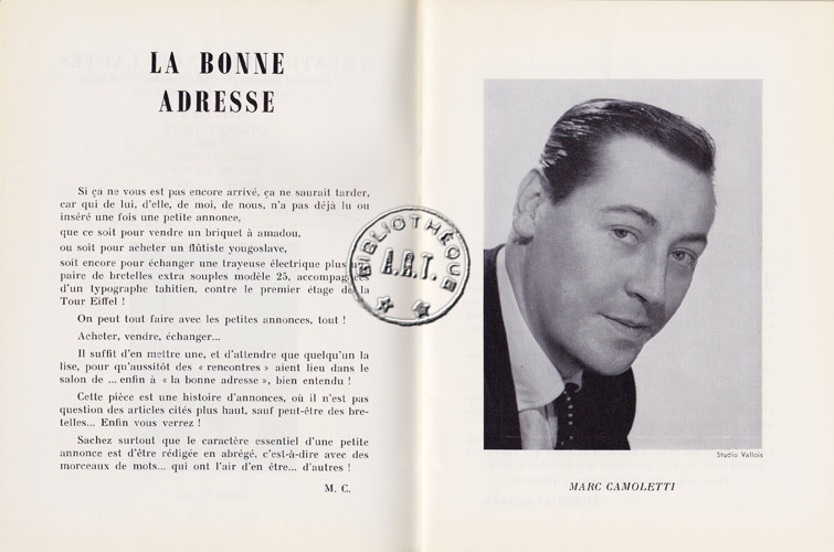 Les programmes de Théatre de l\