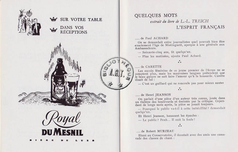 Les programmes de Théatre de l\