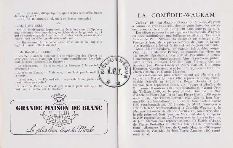 Les programmes de Théatre de l\