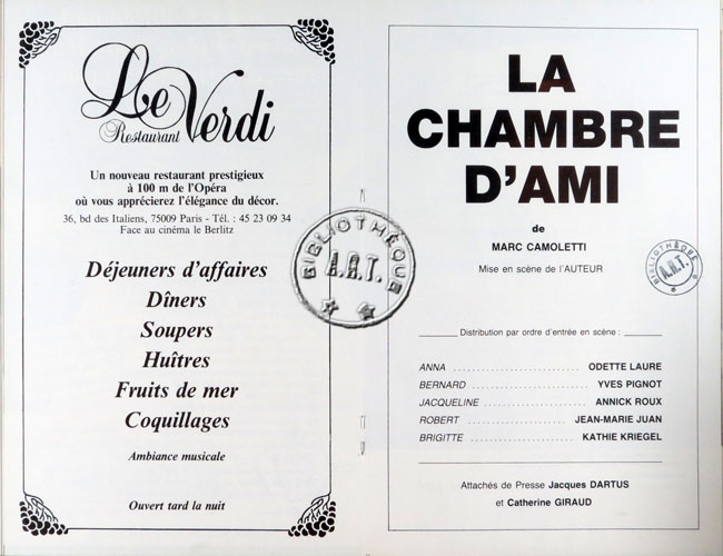 Les programmes de Théatre de l\