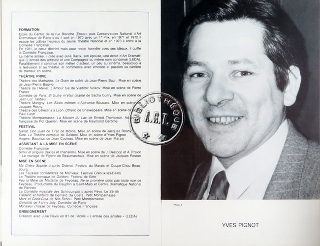 Les programmes de Théatre de l\