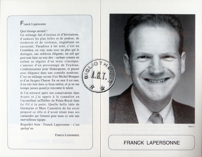 Les programmes de Théatre de l\