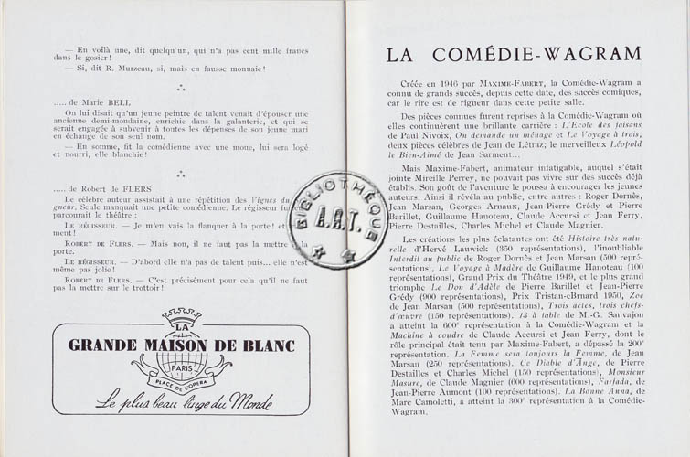 Les programmes de Théatre de l\