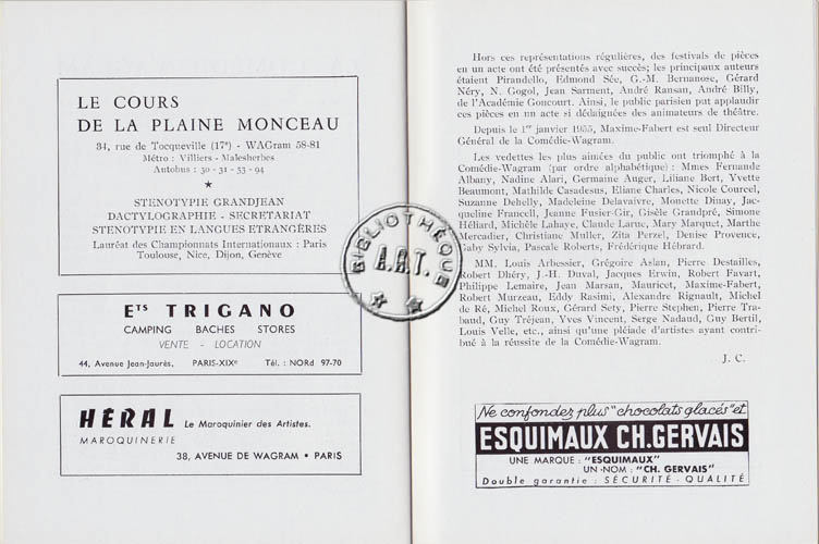 Les programmes de Théatre de l\